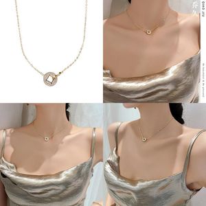 Highly Quality Wedding Lovers Gift Jewelry Pendant Necklaces Micro-inlaid Copper Money Necklace Light Luxury Fashion Small Lucky Acce jllsiO