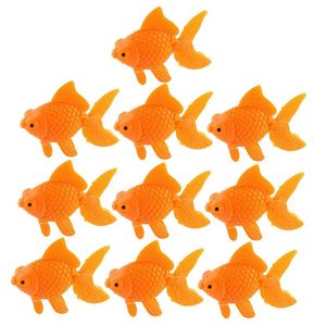 Aquarium Orange Plastic Goldfish Ornament Aquarium Decoration 10 pcs212T