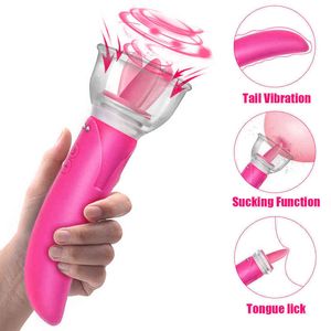 Nxy Vibrators Язык облизывающий насос Клитор G-SoTe Dildo Dual Head Секс-игрушки для Женщин Вогина Массаж груди 0409