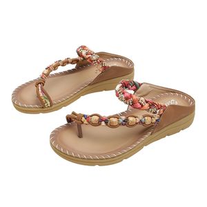 2022 frühjahr neue böhmische stil mode Europäischen und Amerikanischen bequeme plattform frauen sandalen flache schuhe