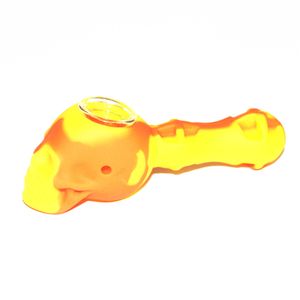 Portátil Silicone Hand Tubacco colher colher fumante tigela de tigela de erva filtro de cigarro portador de óleo Pipes