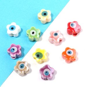 10 pz/lotto Fai Da Te Occhi Branello Allentato per I Braccialetti Dei Monili Della Collana Anello Dei Capelli Fare Accessori Artigianato Per Bambini In Ceramica Fatti A Mano Perline