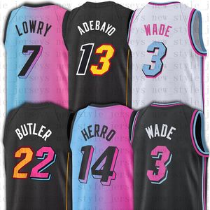 Butler Basketball Jerseys Jimmy Dwayne Dwyane 3 Wade 7 Kyle Bam 14 Tyler Lowry Herro Adebayo Robinson Men Stitched Jersey