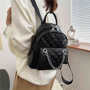 Fashion Diamond Women Backpack Luxury Designer Chain Crossbody Leather Female Mochilas Student Mini Backpack Shoulder School Bag J220620