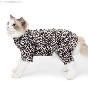 Trajes de gato Cat Recuperação traje de 4 pernas Pet após a cirurgia Use Alternativa de colarinho eletrônico anti-lambida de lambidas