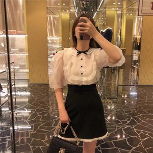 Women's Jackets Early Spring 2022 French Fashion Organza Shirt With White Temperament And Short Auricular Edge