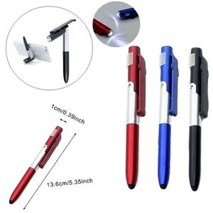 Wholesale light tool supply for sale - Group buy 4 In1 Ballpoint Pen Clip Folding Mobile Phone Holder LED Light Capacitive Touch Screen Roll Ball Pen Writing Tool Office Supply