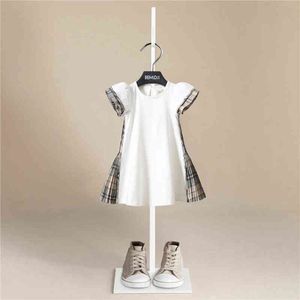 Söta flickor klänning nya sommarflickor klänningar fancy pläd prinsessan klänning småbarn tutu baby flickor klänning casual wear 1 5y g220506