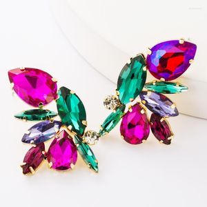 Stud LUBOV European And American Style Multi-layer Mesh Water Drop Diamond Studded Earrings Fashion Exaggerated Accessories Moni22