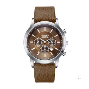 CWP Watch Erkek En İyi Marka Holuns Orijinal 50m Su Geçirmez Deri Erkekler İş Gündelik Moda Kuvars Saatler Montre Homme/007 BRW Hediye G3