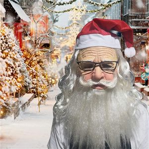 Maski imprezowe świąteczne twarz dorośli Santa Clause Lateksowe Narzędzia do Cosplay do motywu 220826