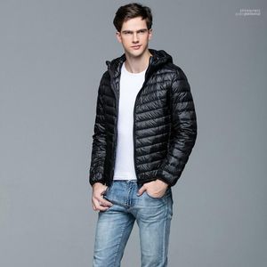 Autumn and Winter the Super Light Thin Section Men's Down Jacket Kort stycke Big Yards Leisure Hooded Jacket1 Phin22