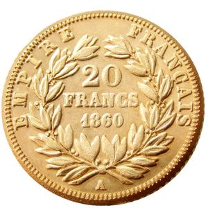França 20 França 1860A / B Cópia de Ouro Cópia Decorativa Moeda Metal Dies Fabricação Preço de Fábrica
