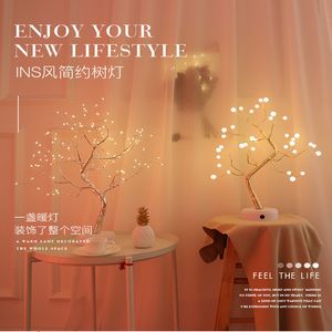 Natal LED Night Light Mini Christmas Tree Copper Wire Garland Light Bedroom Decoração Fairy Tale Lighting Iluminação de férias 201203