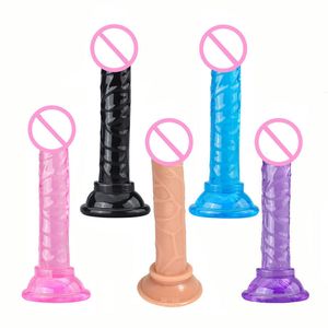 Realistisk introduktion till Dildo Penis Anal Plug Sexig Toy Prostate Massage Masturbation Kvinnlig G-Spot Suckers för Gay Adult Games