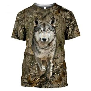 T-shirt Uomini e donne Bambini Casual Divertente Stampa 3D T-shirt Camouflage Caccia Animale Camicia a maniche corte Abbigliamento da strada T-shirt T-shi