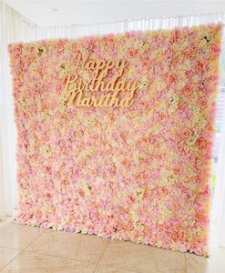 Högkvalitativ ins blommvägg 40x60 cm Silk Rose Artificial Flowers for Wedding Party Shop Mall Bakgrundsdekoration