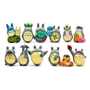 12pcs Totoro Film Aksiyon Figürleri PVC Mini Oyuncaklar Artwares 1.1-1.2inch boyunda