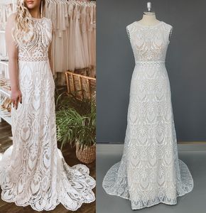 Backless Beach Wedding Dresses Real Image Corchet Lace Western Country Bohemian Mermaid Bridal Gown abito da sposa spiaggia