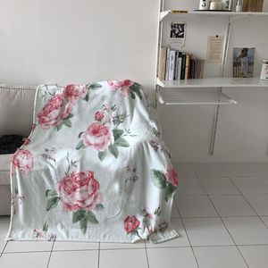 Filtar sovrum varm blomma akvarell rosa soffa kasta barn baby mjuk flygplan bärbar filt