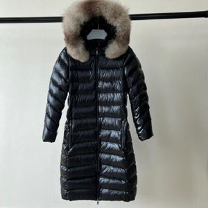 Europe Designer winter down jackets women duck down X-Long parkas goose With Belt hoody White label coat Hooded Big Fox fur parka warm clothes