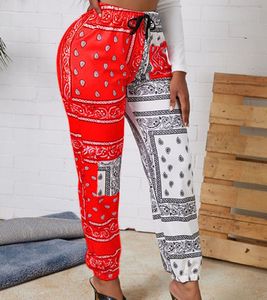 Nova moda 3D Impresso Bandana Pattern Jogger Sortpants Mulheres homens comprimento total calças de hip-hop