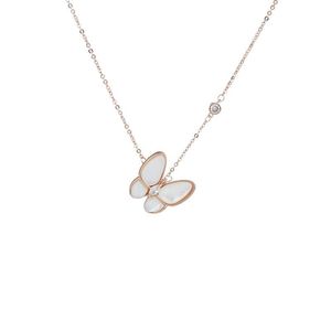 Pendant Necklaces Korea Luxury Asymmetric Opal Butterfly Necklace For Women Fashion Elegant Party Jewelry Accessories Bridesmaid GiftsPendan