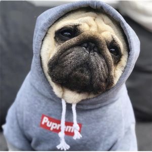 French Bulldog Clothes Dog Hoodie Pupreme Warm Sport Retro Dog Hoodies Pet Clothes Puppy Dog Pugs Puppy Clothes Chihuahua 201030