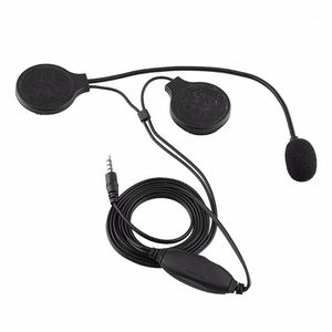 Casco de motocicleta auriculares auriculares estéreo llame a un micrófono ajustable de conector de 3,5 mm para MP3