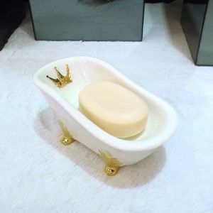 Kreatywny ceramiczny mydło w łazience Taca Tray Uchwyt do przechowywania Talerz Pudełka pojemnika w kąpieli prysznic Dekoracja domu 83 Y200407