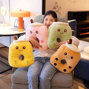 RealLife Bubble Tea Cup Plush Duvet Pillow Filled Food Milk Soft Pop Hand warmer Kids Birthday Gift J220704