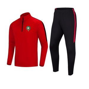 Morocco Men's Tracksuits Training Polyester Jacket Adult Outdoor Jogging Kids Soccer Suit Size 24 Custom badge