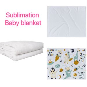 Sublimering baby filt vit tom soogan carpets theramal överföring tryckning täcken anpassade sublimering filtar sjal wrap