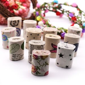 6.5cmx2m Multi Design "Handmade" Printed Cotton Lace Ribbon Sewing Fabric Wedding Decoration Gift Wrapping Christmas Y201020