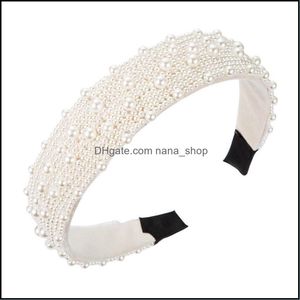 Pannband h￥r smycken 2021 ins barock fl simated p￤rla pannband f￶r kvinna elegant handgjorda h￥rband brud br￶llopsfest accessori
