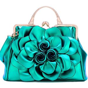 Akşam çantaları gül yeşil çiçek moda bayanlar lüks 2022 deri kadınlar haberci çiçekler gelin kırmızı el çantası büyüklük