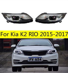 Huvudlampa för KIA K2 20 15-20 17 RIO CARS Strålkastare DRL Turn Signal High+Low Beam Lens Running Light Front Lamp