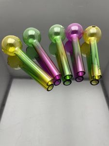 Glass Pipes Smoking Manufacture Hand-blown hookah Colorful thickened bubble glass straight pipe hookah