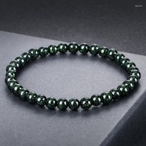 Fios de miçangas de 6 mm de bracelete de braceletes brilhantes femininas charme de corda elástica