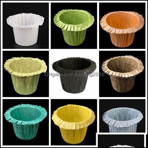 Cupcake Bakeware Cucina Sala da pranzo Bar Casa Giardino Colorf Muffin Bicchieri di carta Forme per dolci Liner Baking Box Cup Dh2N5