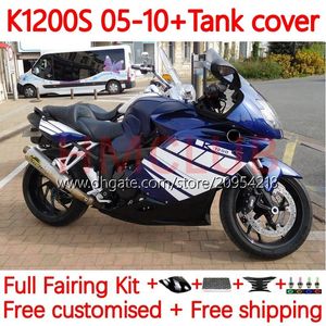 페어링 +탱크 커버 BMW K1200 K 1200 S 1200S K1200S 05 06 07 08 09 10 차체 153NO.63 K-1200S 2005 2006 2007 2008 2009 2010 K1200-S 05-10 오토바이 바디 진한 파란색