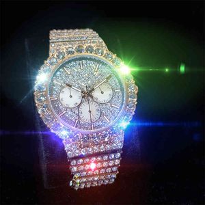 Missfox luksusowy mrożony zegarek mężczyzn Rose Gold and Sier Three Oku Man Wristwatch Waterproof Quartz Watch Mężczyźni