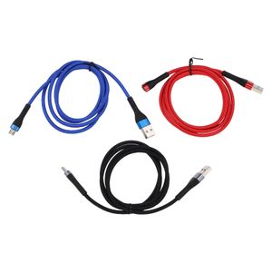 3A Tip C Mikro USB Örgülü Kablolar Hızlı Şarj Tip C Tip Microusb Tel Android Cep Telefon Kablosu 1m