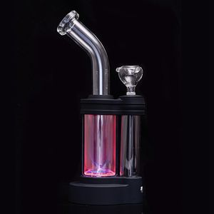 Led Plasma Hookahs Glow In Dark With Bowl With Packaging Box Glass Bongs Oil Dab Rigs 14mm Female Joint 5mm 12 Inch Height Thick WP2234