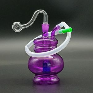 Glas mini bong rökning set vattenpipa vatten rör olje brännare dab riggar percolator tjock pyrex bong