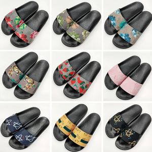 Wholesale clear straws for sale - Group buy With Box Designer Slides Slippers Men Women Sandals Flower Red Green Blue Dust Bag Shoes print Slide Summer Beach fashion Trainers Wide Flat shoe