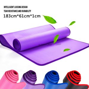 183cmx61cmx1cm Thickened Non-slip Yoga Mat NBR Fitness Gym Mats Sports Cushion Gymnastic Pilates Pads With Yoga Bag & Strap