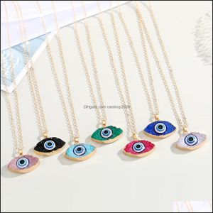 Kolye Kolye kolyeler takılar kadınlar için kötü göz geometrik hediye moda rengi benzersiz Türk şanslı kolye damla teslimat 2021 jaab3