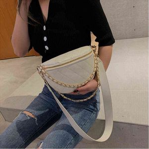 Midjepåsar Fashion Pu Leather Women s Chain Rhombic Solid Color Multifunktion Large Capacity Fanny Pack 2022 New Female Belt 220810