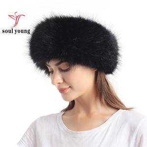 Wholesale 10 colors Womens Faux Fur Headband Luxury Adjustable Winter warm Black White Nature Girls Earwarmer Earmuff